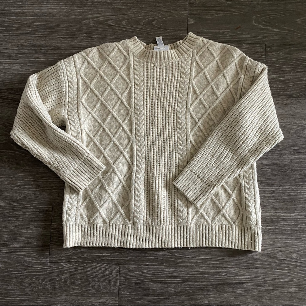 Women’s Cream Cable Knit Sweater St. John's Bay